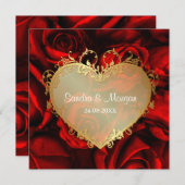 レッドローズフローラ結婚式招待状 招待状 (正面/裏面)