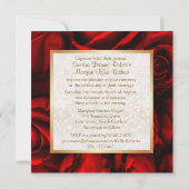 レッドローズフローラ結婚式招待状 招待状 (裏面)