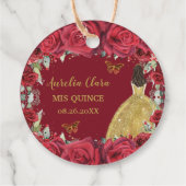 レッドローズフローラ蝶プリンセスイエロードレス フェイバータグ (裏面)