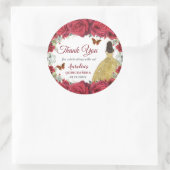 レッドローズフローラ蝶プリンセスイエロードレス ラウンドシール (バッグ)