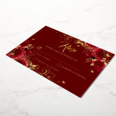 レッドローズフローラ金ゴールドスワール金ゴールドキンセアニェラ 箔招待状 (回転した状態)