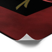 レッドローズブズ赤いハート結婚のギフトポスター ポスター (角)