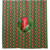 レッドローズブドウォーター絵画カラー シャワーカーテン (正面)