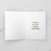 レッドローズブドフラワーアートパーソナライズされた誕生日カード カード (内部)