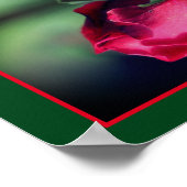 レッドローズブドベンディング鏡抽象芸術 ポスター (角)