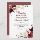 レッドローズブライダルシャワー 招待状 (正面/裏面)