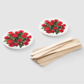 レッドローズブライダルブーケパーソナライズされたファン ハンドファン (組立なし)