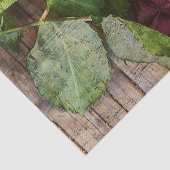 レッドローズブラウンウッドテクスチャ素朴フローラアンティーク 薄葉紙 (詳細)