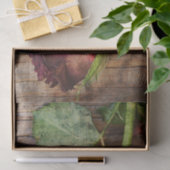 レッドローズブラウンウッドテクスチャ素朴フローラアンティーク 薄葉紙 (ギフト)