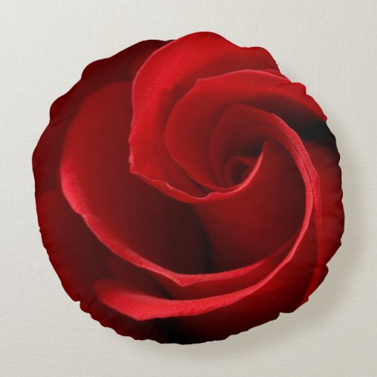 レッドローズブラシポリエステルラウンド装飾用クッション ラウンドクッション (裏面)