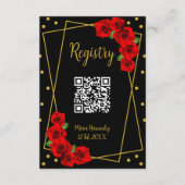 レッドローズブラックと金ゴールドキンセニェラレジストリ エンクロージャーカード (正面)
