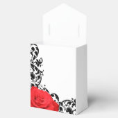 レッドローズブラックフローリッパーソナライズされたシュ結婚ーズ フェイバーボックス (オープン)