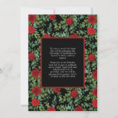 レッドローズブラック写真卒業発表 招待状 (裏面)