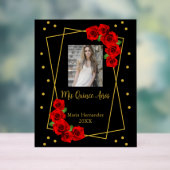 レッドローズブラック&金ゴールドクインセアニラ アクリルサイン (ニュートラル)