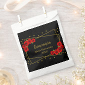 レッドローズブラック&金ゴールドクインセアニラ フェイバーバッグ (クリップ留めされた状態)