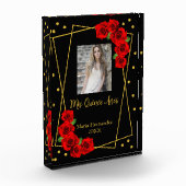 レッドローズブラック&金ゴールドクインセアニラ フォトブロック (左)