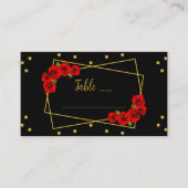 レッドローズブラック&金ゴールドクインセアニラ プレイスカード (正面)