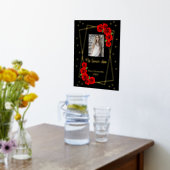 レッドローズブラック&金ゴールドクインセアニラ 箔ポスター (レイダウン (キッチン))