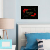 レッドローズブラック&金ゴールドクインセアニラ 箔ポスター (インサイチュ (寝室))