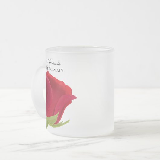 レッドローズブリーズメイド名ギフトマグ フロストグラスマグカップ (正面左)