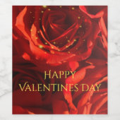 レッドローズブーケワインボトルラベル ワインラベル (シングルラベル)