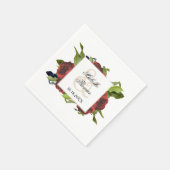 レッドローズブーケ結婚フローラ スタンダードカクテルナプキン (角)