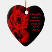 レッドローズプリントバレンタインキープサケオーナメント セラミックオーナメント (右)