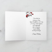 レッドローズプリント名前をカスタムする誕生日カードフレンド カード (内部)