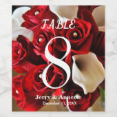 レッドローズホワイトカラリリーフローラカスタム花 ワインラベル (シングルラベル)