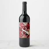 レッドローズホワイトカラリリーフローラカスタム花 ワインラベル (正面)