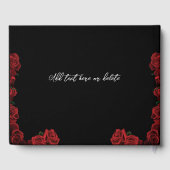 レッドローズホワイトブラックエレガンスタイムレス結婚ズ ゲストブック (裏面)