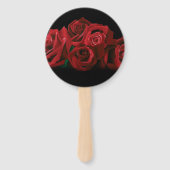 レッドローズホワイトブラックエレガンスタイムレス ハンドファン (正面)