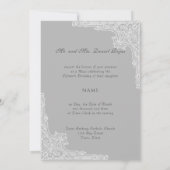 レッドローズホワイトレースハートスターズキンセアニェラ 招待状 (裏面)