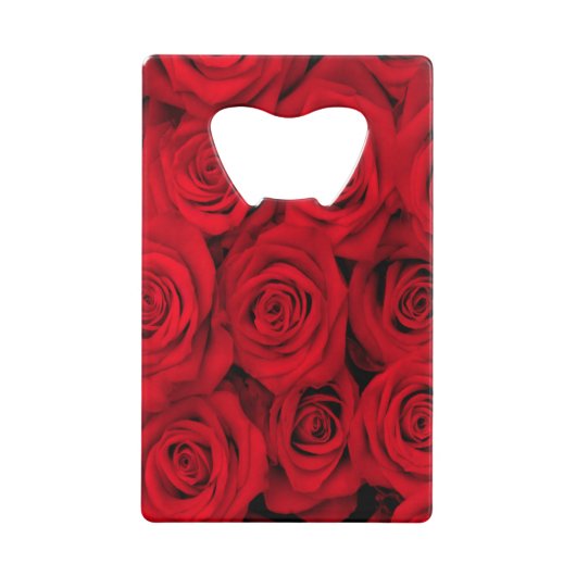 レッドローズボトルオープナークレジットカードのサイズ クレジットカード栓抜き (正面)