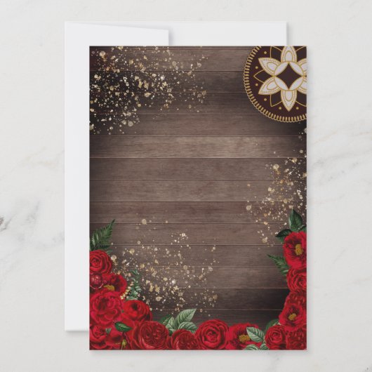 レッドローズボールガウンウエスタンシャロキンセニェラ 招待状 (裏面)