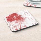 レッドローズポストカードデザイン コースター (左側)