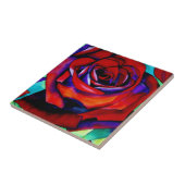 レッドローズマクロフラワーオリジナルアート タイル (側面)