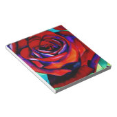 レッドローズマクロフラワーオリジナルアート ノートパッド (アングル)