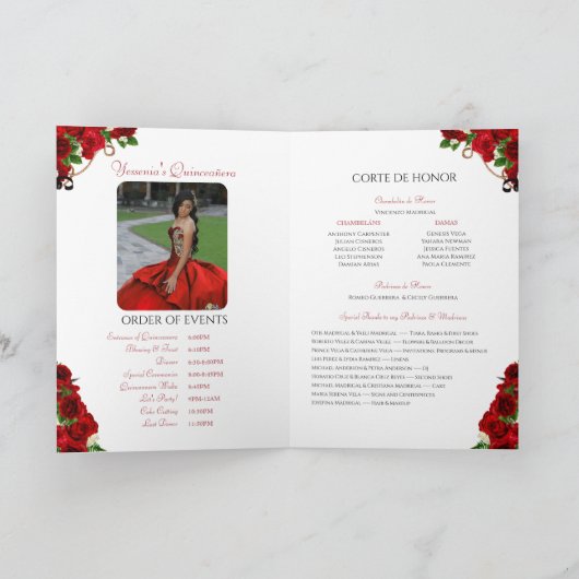 レッドローズマリアチチャロキンセアニェラ写真 プログラム (内部)