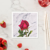 レッドローズマーブルグラムモダンブライダルシャワーパーティー スタンダードカクテルナプキン (インサイチュ)