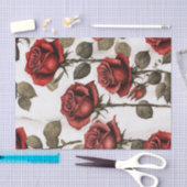 レッドローズマーブルフローラデカップージ紙 薄葉紙 (クラフト)