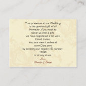 レッドローズメイソンjarギフト登録カード エンクロージャーカード (裏面)