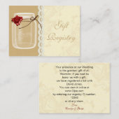 レッドローズメイソンjarギフト登録カード エンクロージャーカード (正面/裏面)