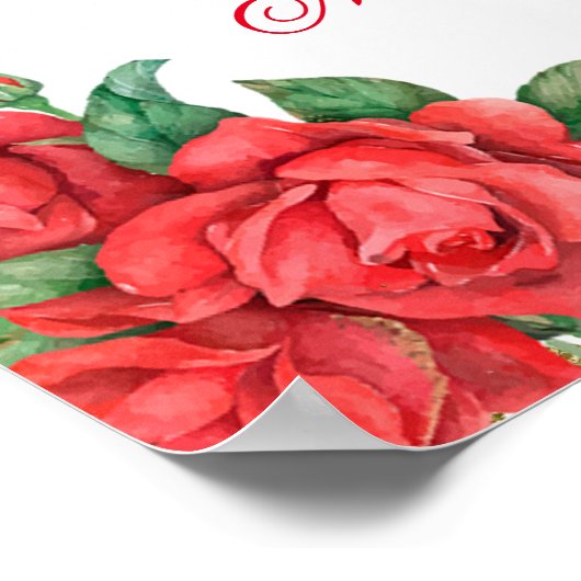 レッドローズメキシコのMis Quinceウェルカムサイン ポスター (角)