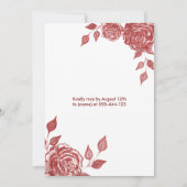 レッドローズモダングリッタードレスsweet sixteen 招待状 (裏面)