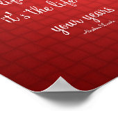 レッドローズライフ姿勢引用文 感動的 ポスター (角)