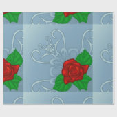 レッドローズラッピング紙 ラッピングペーパー (フラット)