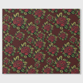 レッドローズラッピング紙 ラッピングペーパー (フラット)