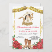 レッドローズラティーノスリーアイアールドプレゼンテーションガール 招待状 (正面)