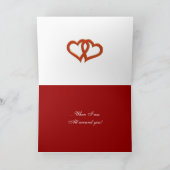 レッドローズラブバレンタインカードまたは招待 招待状 (内部)